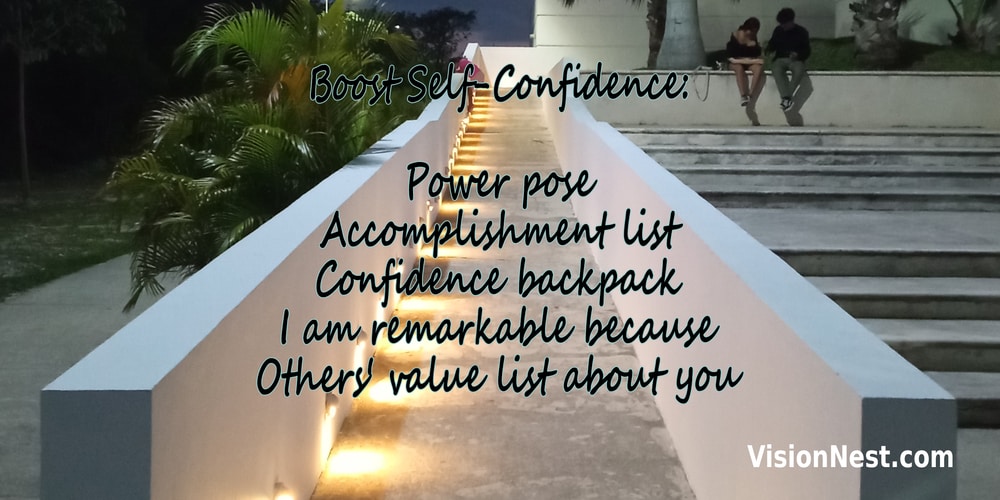 Staircase image with Six Techniques to Boost Confidence (for Self-Promotion)